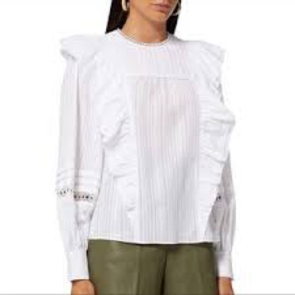 Ted baker white ruffle top sz 5
